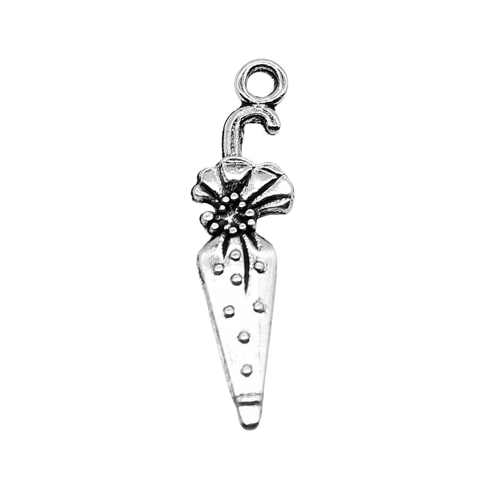 WYSIWYG 20pcs 7x26mm 2 Colors Antique Bronze Color Antique Silver Color Umbrella Charms For DIY Jewelry Making view 6