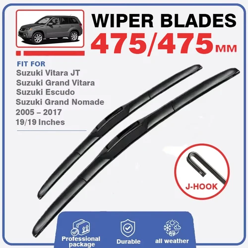 Imagen 2 del producto Juego de limpiaparabrisas delantero y trasero para Suzuki Vitara Escudo Nomade Grand Vitara 2005 - 2017 parabrisas ventana parabrisas 19 ""19"" 12""