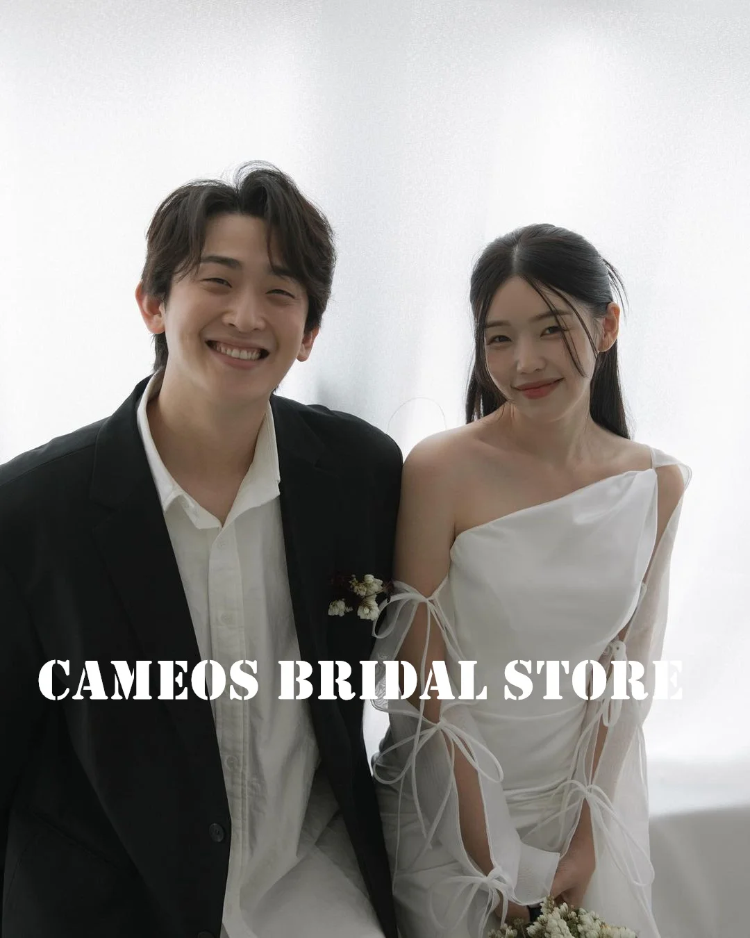 SONDR Customized  웨딩드레스  Wedding Dresses Ruched Korea One-Shoulder Long Sleeves Evening Ivory Bride Gowns Women Bridal Dresses