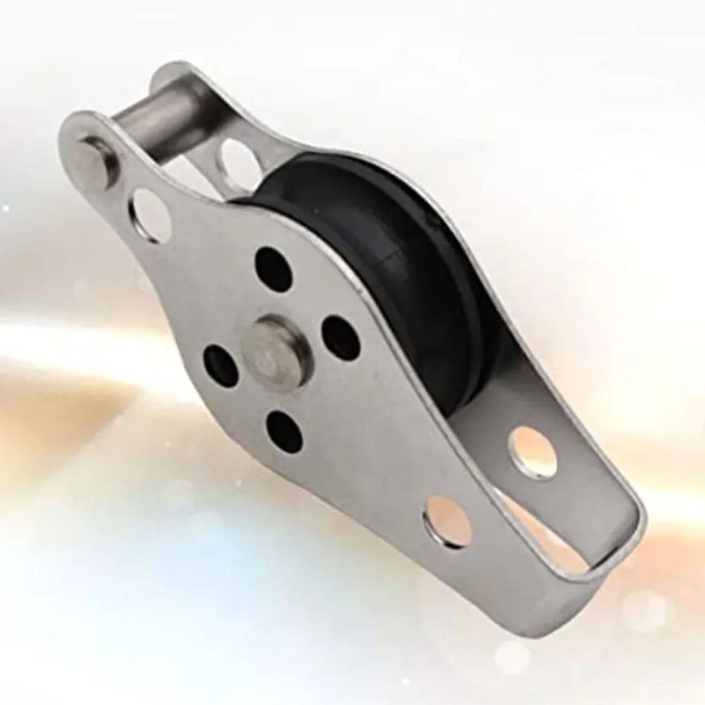 

10pcs Single Pulley Block Stainless Steel 60mm Wire Rope Crane Pulley Block For Marine Lifting Hanging Wire Towing Wheel
