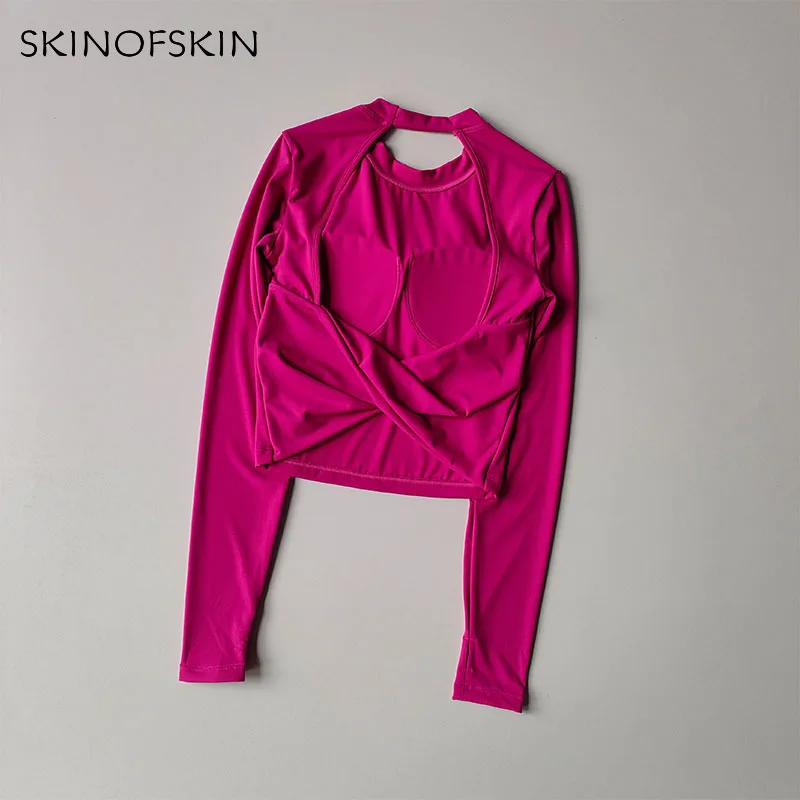 Sexy Rückenfreies Sporttop für Damen, Herbst und Winter, Neuer Stil, Großes Rückenfreies Yoga-Outfit, Spicy Girl Langarm-Fitness-T-Shirt – Detail 10