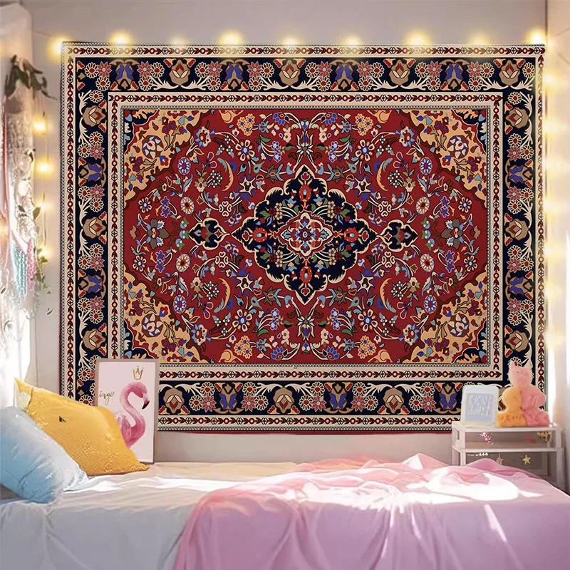 Persian Mandala Tapestry, Boho Vintage Ethnic Aesthetic Wall Hanging for Bedroom Living Room Dorm Home Decor
