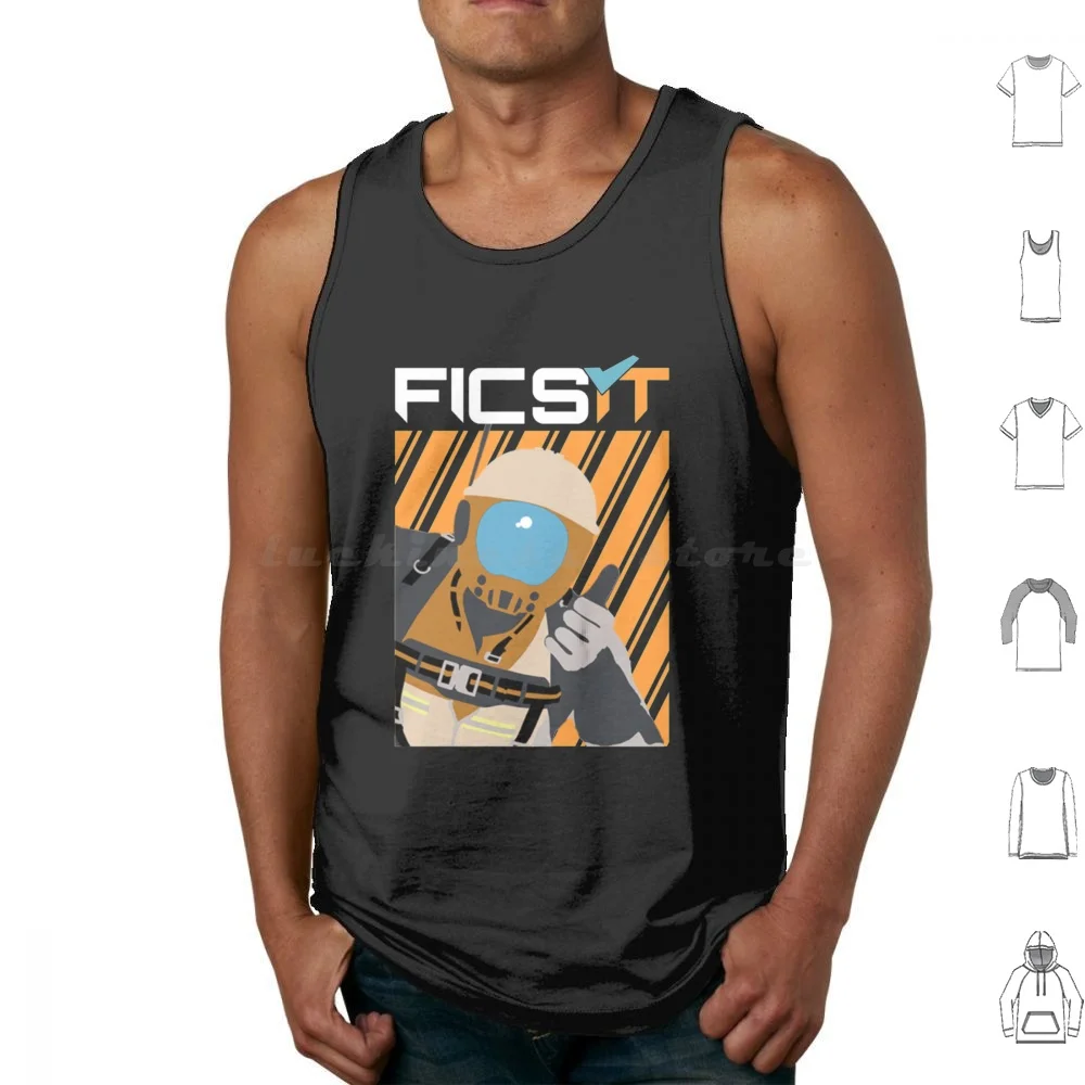 Where There I Know Tank Tops Print Cotton Factorio Engineer Satisfactory Game Ficsit Pioneer Factory Games Fix It