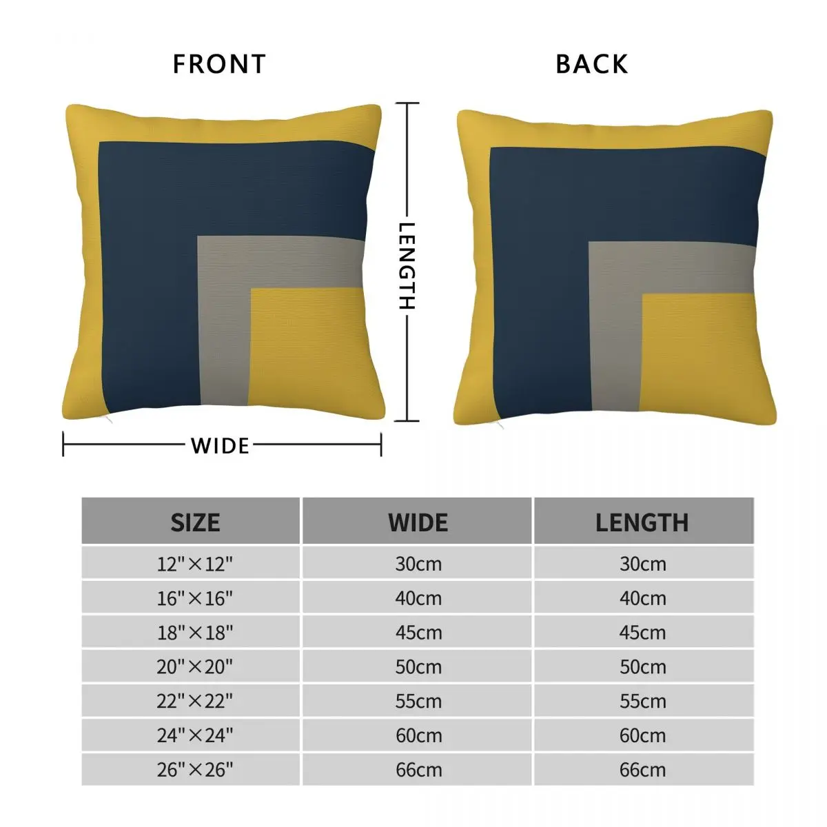 Half Frame Mustard Yellow Navy Square Pillowcase Polyester Linen Velvet Printed Decorative Pillow Case Home Cushion Cover 18