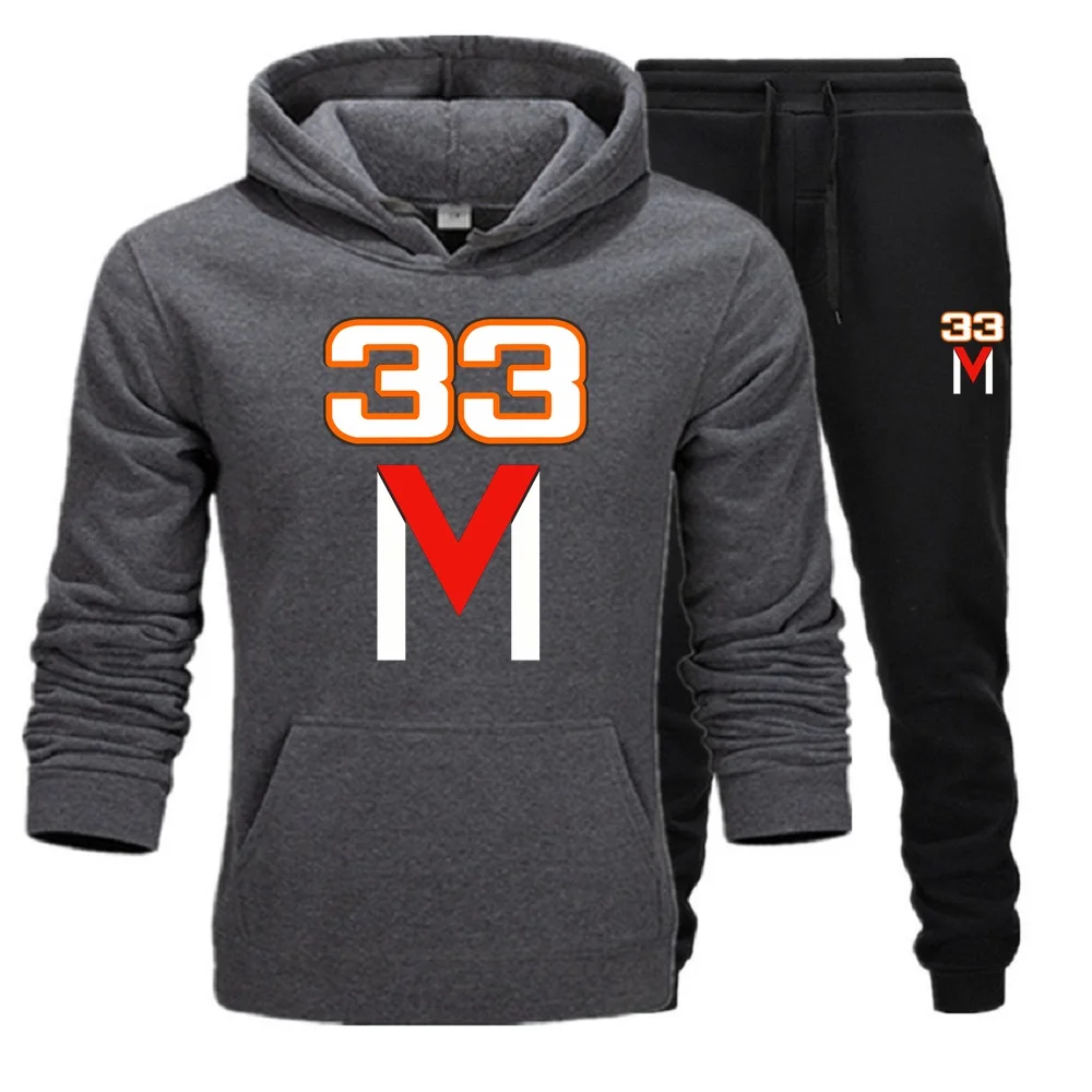 Men 2Pcs Sets Fleece Hoodies And Sweat Pants Set M33 Maxs Car F1 33M Car Track Suit Sportswear Unisex Ensemble Homme S-XXXL