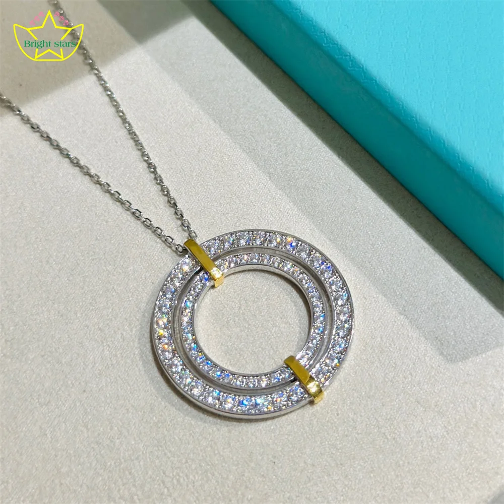 bright-stars-s925-sterling-silver-new-style-large-circle-full-diamond-inlaid-with-gold-color-elegant-necklace-fine-jewerly
