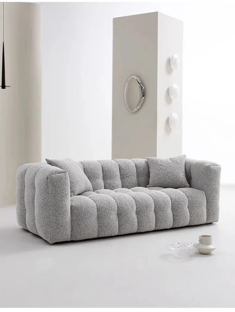 Marshmallow Internet Celebrity Sofa Living Room Wabi Sandy Wind Nordic Fabric Small Apartment Three-person Vacuum Compression So