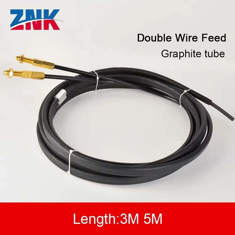 ZNK SUP Laser Welding Double Feed Pipe Tube Graphite Aluminum Wire Feed Hose For SUP Handheld Laser Welding Head