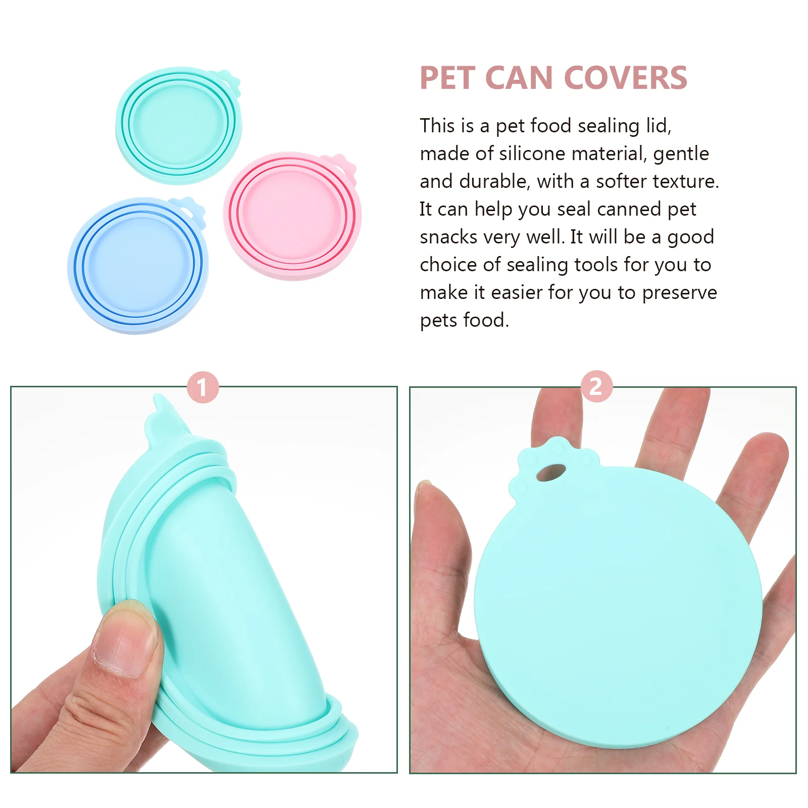 3 Pcs Pet Can Lid Leakproof Cat Food Lids Silicone Supplies Covers Dog Sealed Flexible