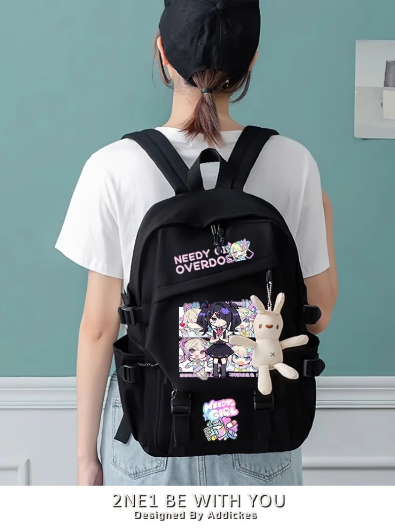 Sac à Dos avec Pendentif de Dessin Animé de Grande Capacité, Jeu d'Anime Needy, Giatv, Overdose, Cosplay, Kange, Cartable d'École, pour Étudiant