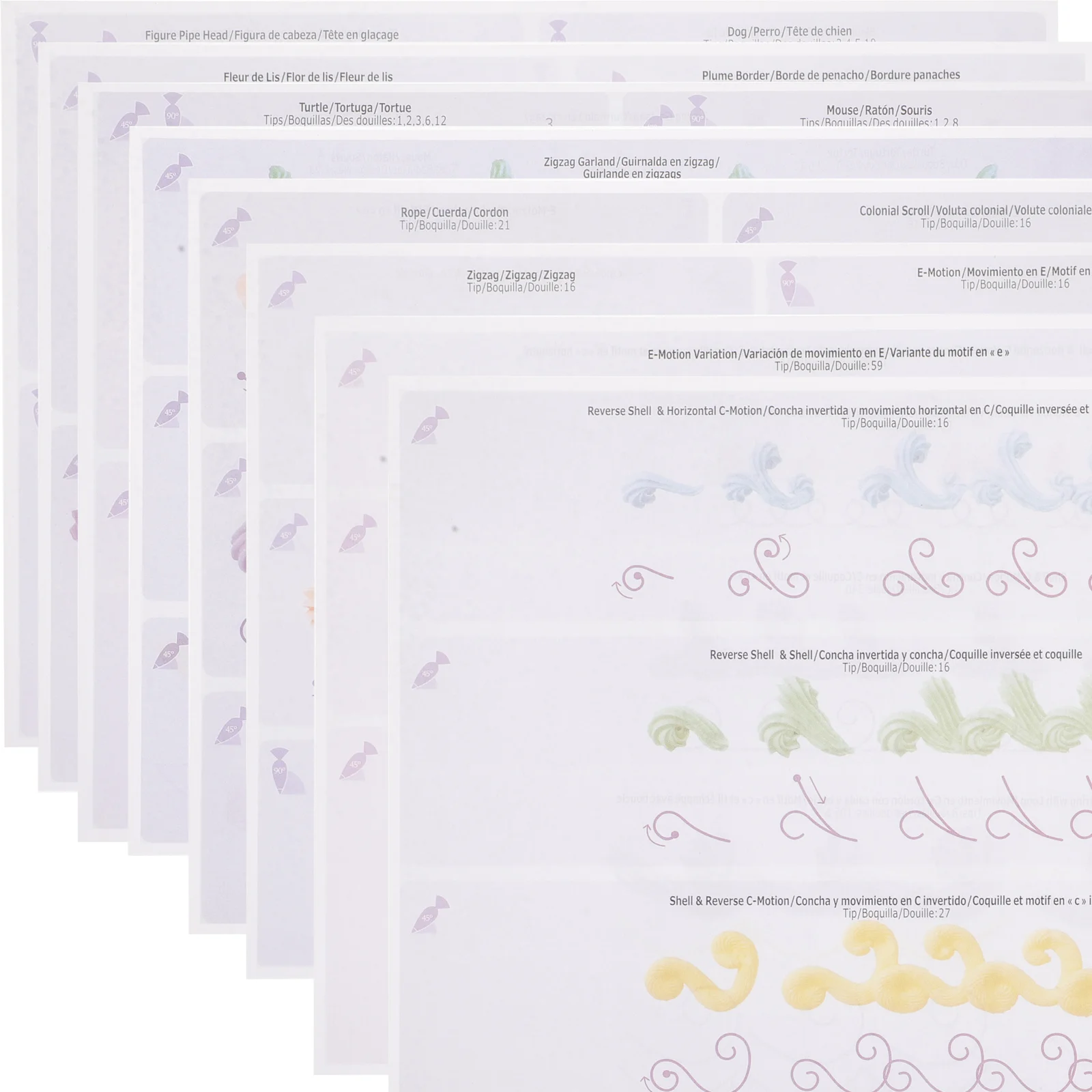 

12 Sheets DIY Decorating Practice Board Drawings Cake Piping Pipe Accessories Pastry Biscuit Paper Reusable for
