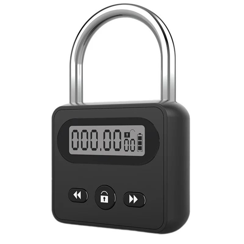

B04C-Timed Padlock Умный замок с таймером с ЖК-дисплеем и подсветкой, максимальное время 999 часов, сверхдлительное время ожидания, черный