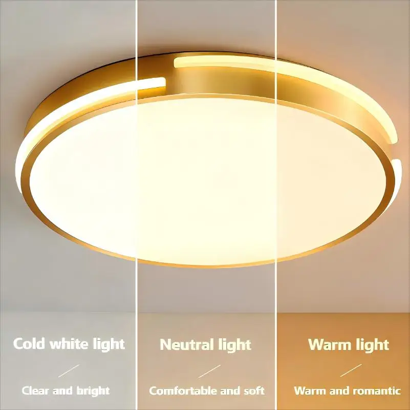 Led جميع أضواء السقف النحاسية CCT الشمال الفاخرة Led مصابيح السقف غرفة المعيشة غرفة نوم فيلا تركيبات الإضاءة لامعة الإبداعية