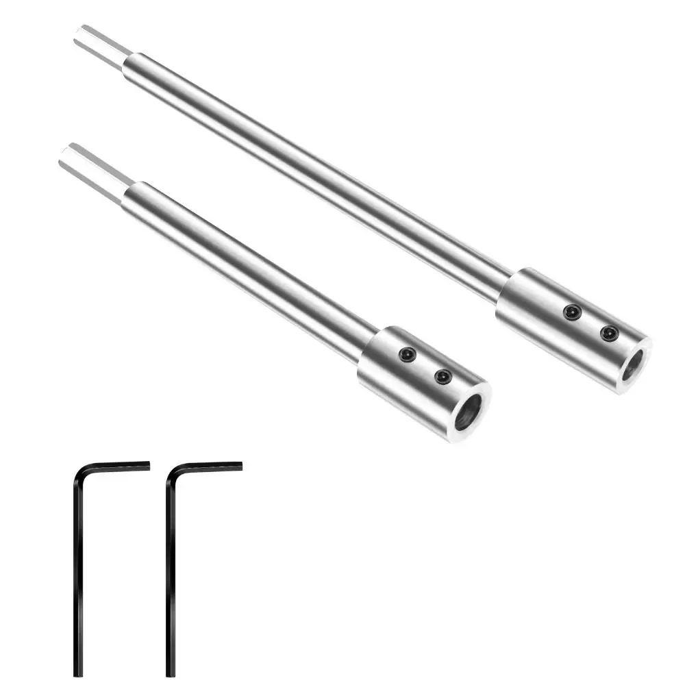 169mm 254mm Drill Bit Extension Rod Extra Long 45# Steel Forstner Bit Extension Hexagonal Shank Wear Resistance