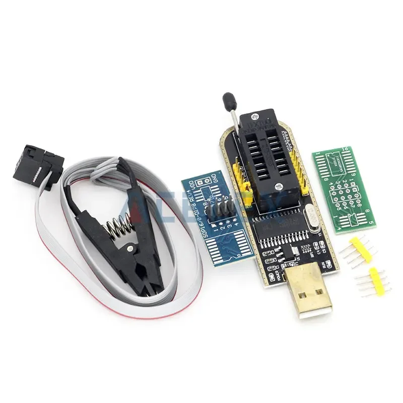 CH341 24 25 Series EEPROM Flash BIOS USB Programmer Module + SOIC8 SOP8 Test Clip For EEPROM 93CXX / 25CXX / 24CXX DIY KIT