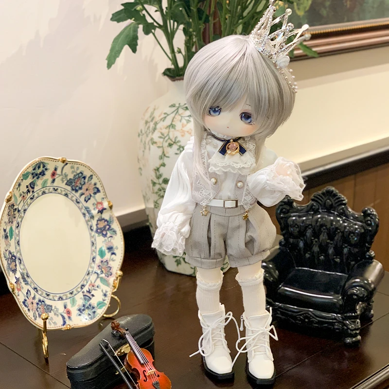 

Оригинальная шестикомпонентная одежда для куклы BJD Vespa, элегантный костюм маленького принца с тремя полосками, сменный стильный придворный стиль
