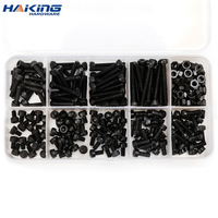 300pcs/set Black Din912 M2 M2.5 M3  Allen Bolt Hex Socket Round Cap Head Screw And Nut Assortment Kit Set