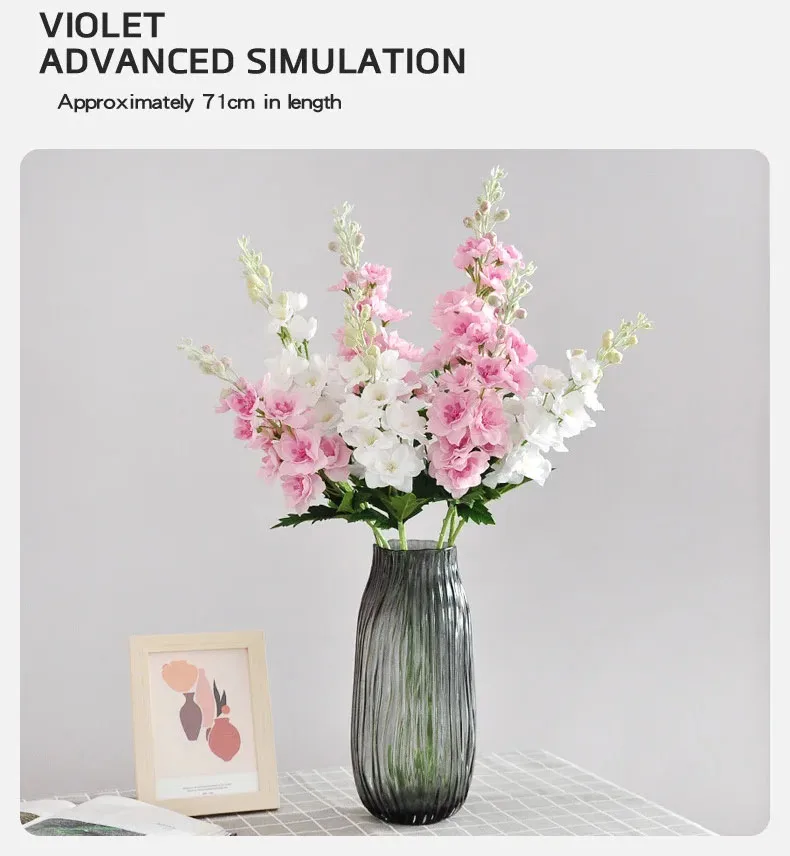 4 Stück/Set Feuchtigkeitsspendende Violette Kunstblumen für Heim- und Partydekoration, Tischdekoration für Hochzeitshintergrund, Blumenarrangement, Veilchen – Detail 1