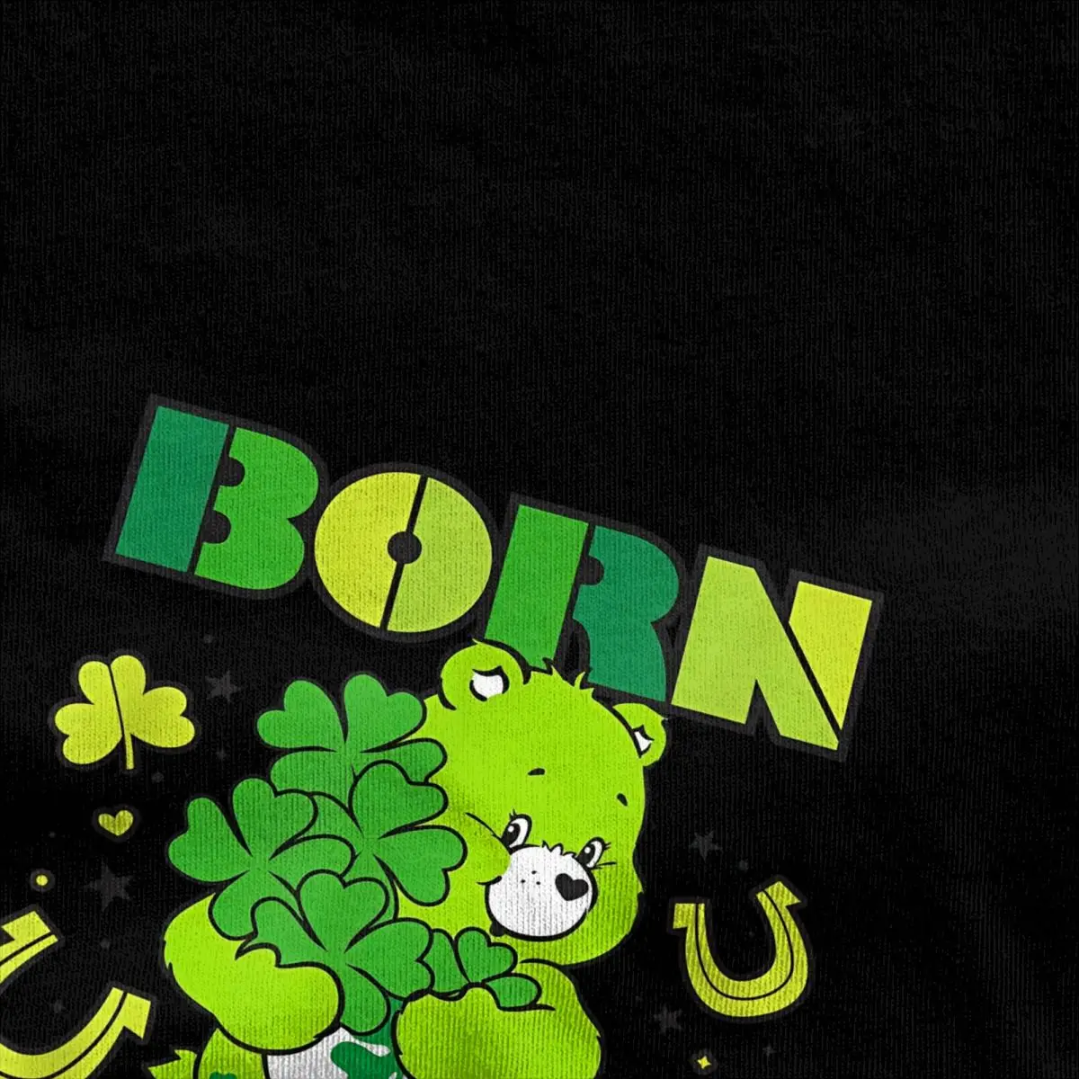 Care Bears Born Lucky Good Luck Bear T-Shirt Fashion T Shirts Short Sleeve Classic Summer Cotton Breathable Plus Size 5XL Tees