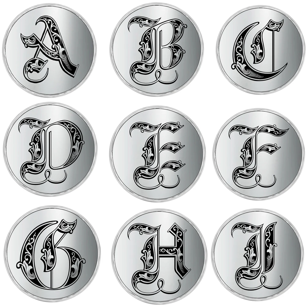 Stainless Steel Snap Button DIY Retro Gothic Signet 26 Initial Alphabet Letter 18mm Copper Bottom Buttons for Necklace Bracelet