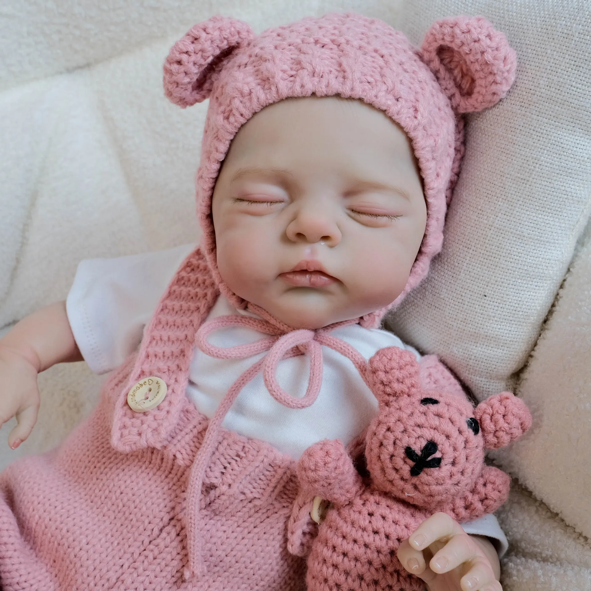 Handmade Irys Cuddly Soft Body Silicone Vinyl Bebe Reborn Girl Visible Veins Lifelike Newborn Baby Girl Doll Toy Christmas Gift