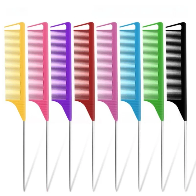 

Wholesale 200Pcs Stainless Steel Pointed Tail Hair Professional Hair Comb Hair Brush Salon Hair Styling Tool Hair Comb