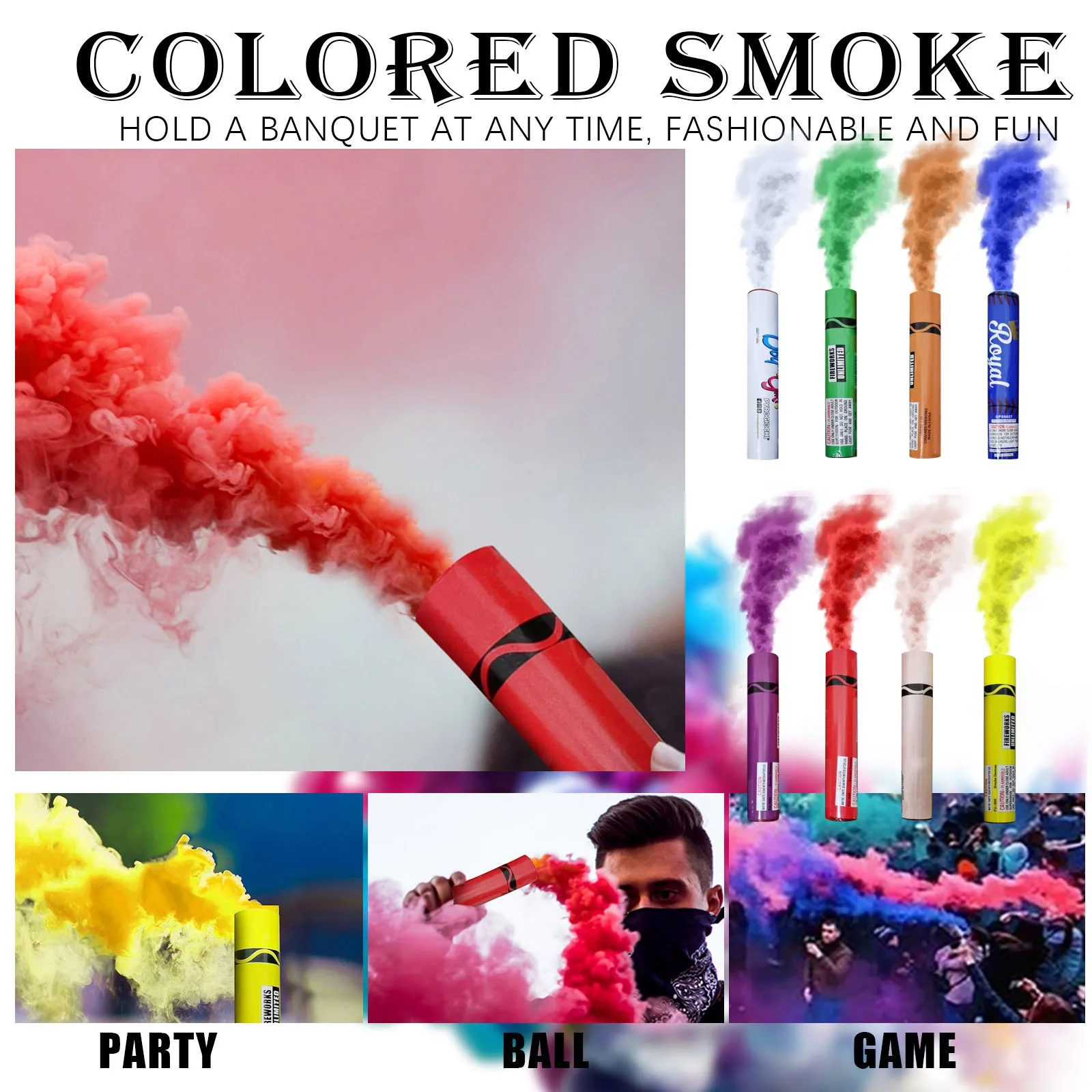 Colorful Effect Smoke Tube Bottle Studio Car Photography Toy Wedding Halloween Spray-supplies Bomb Smoke-stick-props Party Spray