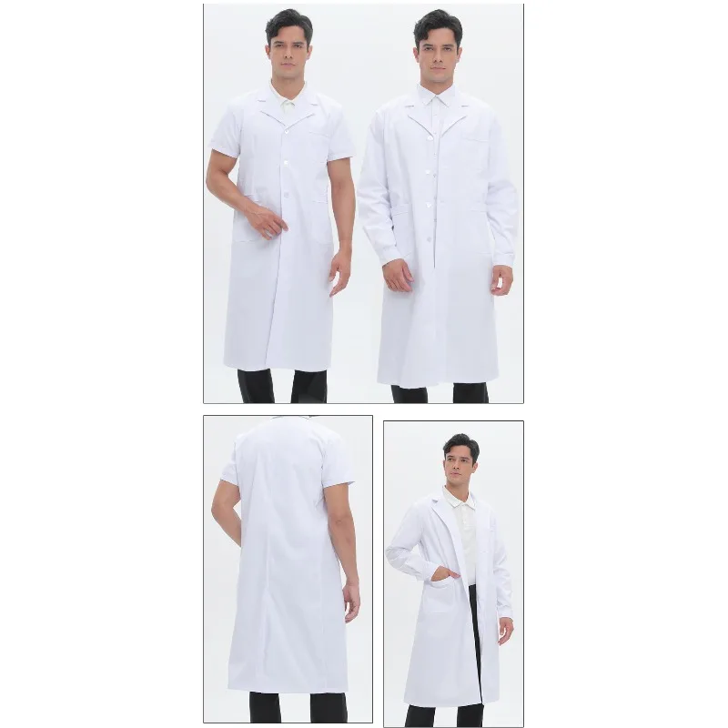 Arzt-Labormantel, langärmelig, robust, zahnärztliche Uniform, Klinik, medizinische Baumwollkleidung