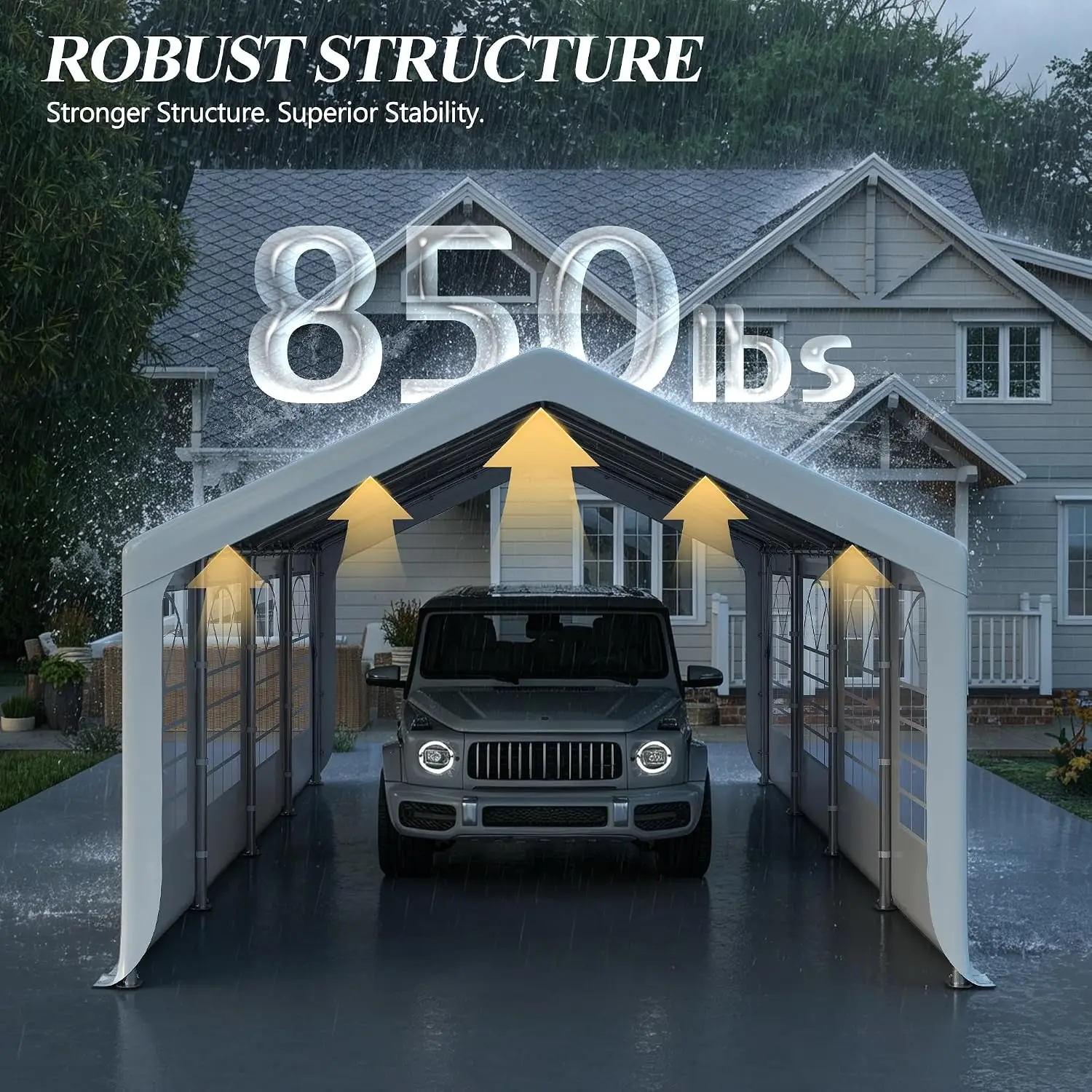 13x26ft Heavy Duty Canopy Tent & Carport for Outdoor Party Wedding Event, Customized
