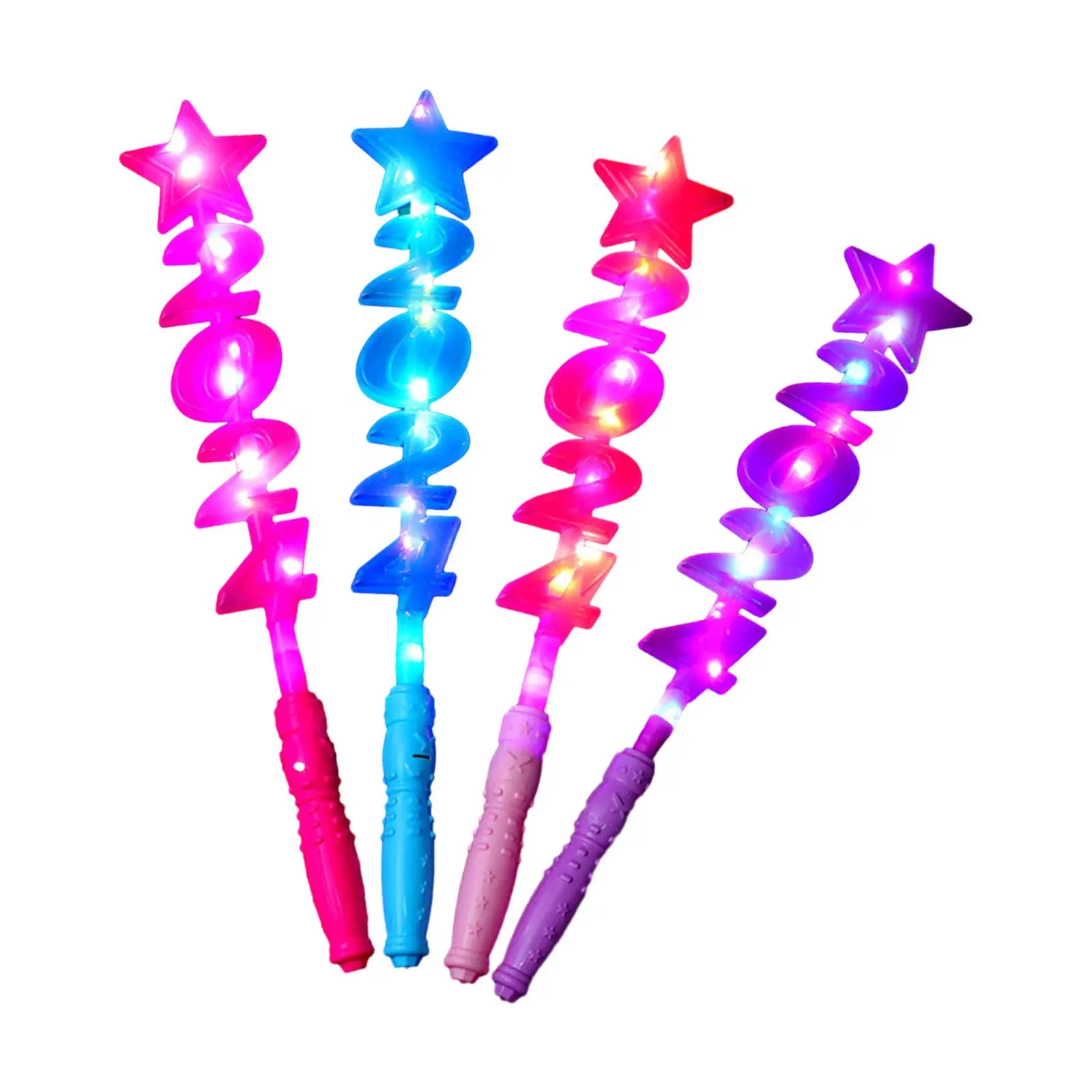 4x Light up Sticks Colorful Flashing Toys Kids and Adults Glow Sticks Glowstick for Concert New Year Camping Carnival Birthday