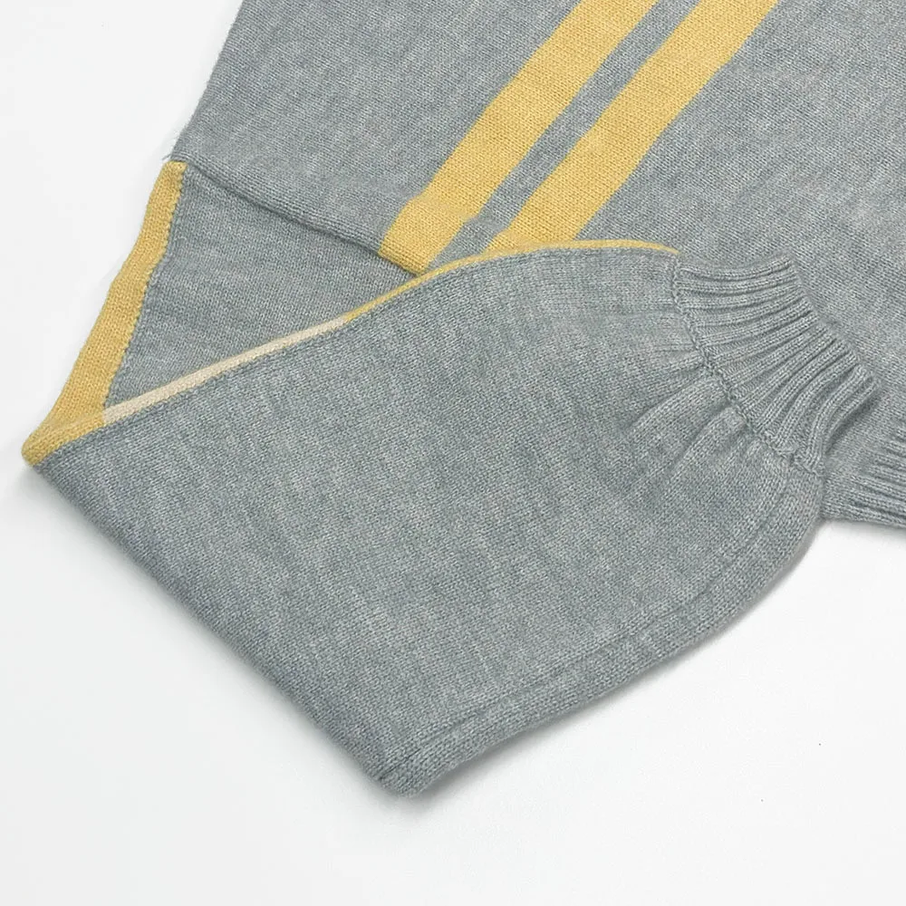 Maglione pullover con scollo a righe a maniche lunghe per donna 2025 Top in maglia allentata casual autunno elegante maglieria stile preppy