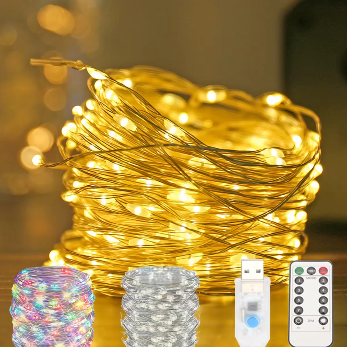 LED String Lights USB Remote Control 8 Modes Fairy Garland for Wedding Christmas New Year Party Decoration