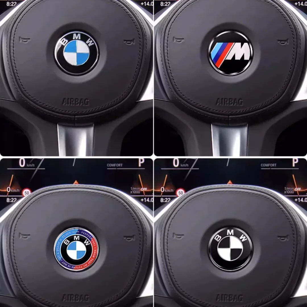 1Pcs 46mm Car Steering Wheel Badge Emblem Sticker For All BMW Series E36 E46 E53 E90 E60 E61 E93 E87 X1 X3 X5 X6 F30 F20 F10