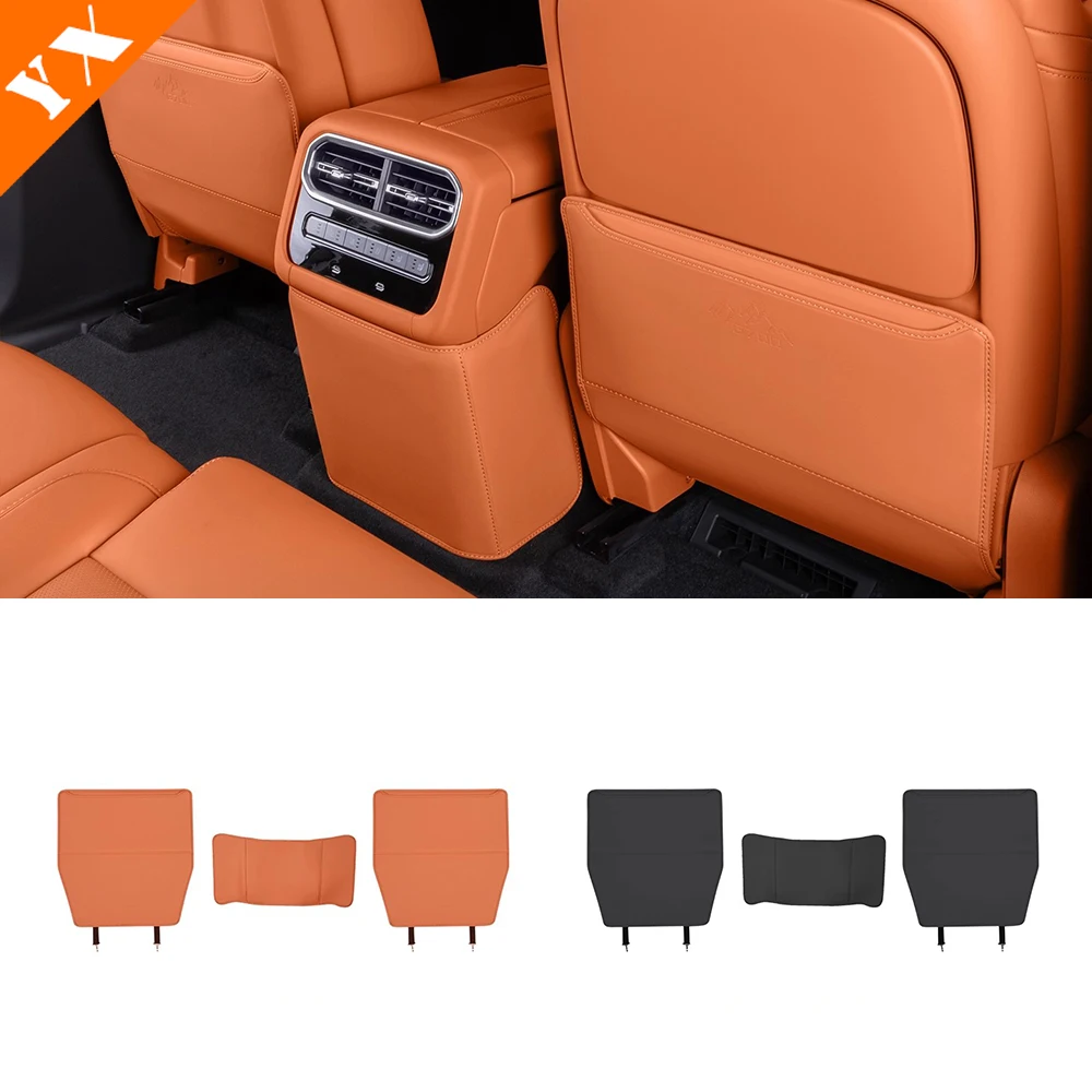 

For Jetour G700 accessories 2025 2026 Leather orange black Car Seat Rear Anti Kick/dust/scratch Decoration Protection Cover