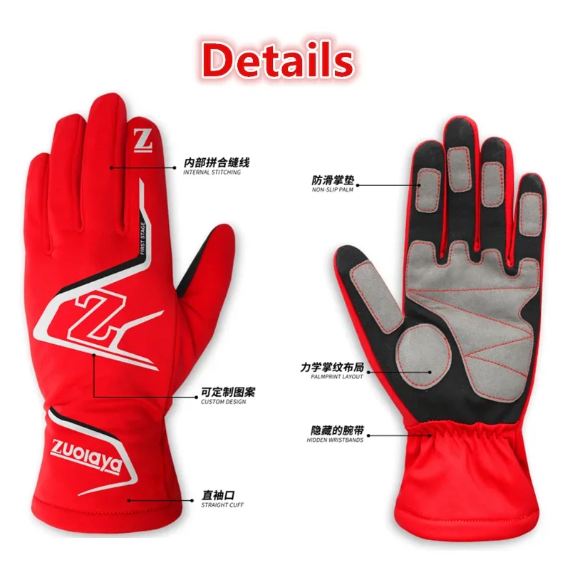 Karting Gloves ATV Gloves Breathable Kart Racing Training Gloves Non Slip Guantes Moto Full Finger Touch Screen Guantes