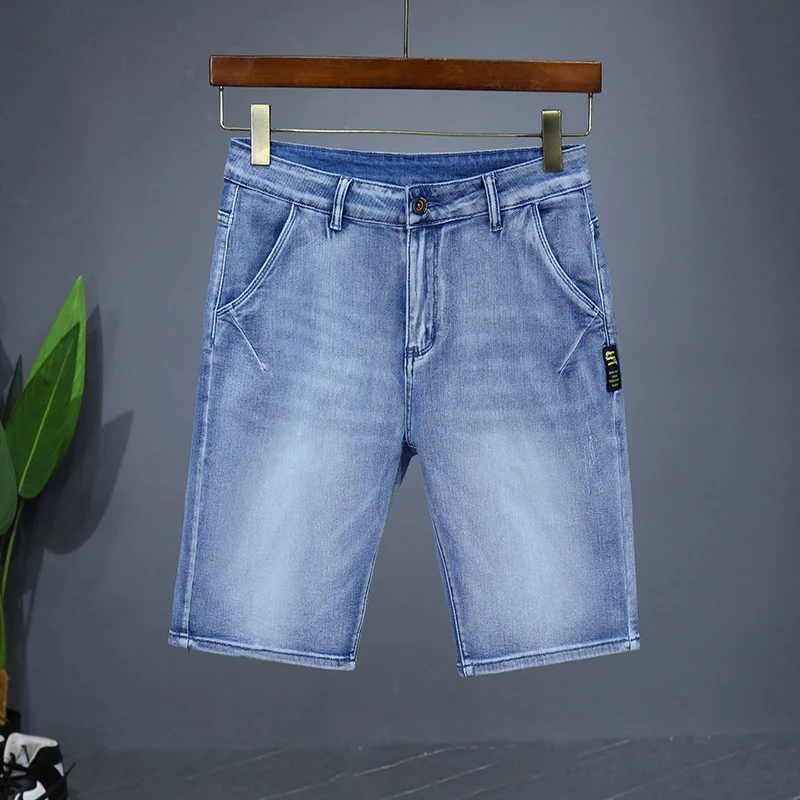 

Men's Straight Casual Denim Shorts Simple Solid Color Slim Jeans Comfortable Breathable Bermuda Short Pants Summer