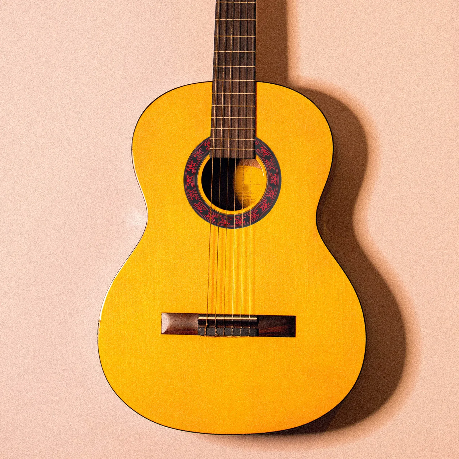 Solid Veneer Guitar Sound Hole Rosette Inlay Sticker for Acoustic Classical Instrument Decorative Ring High Reliability Easy
