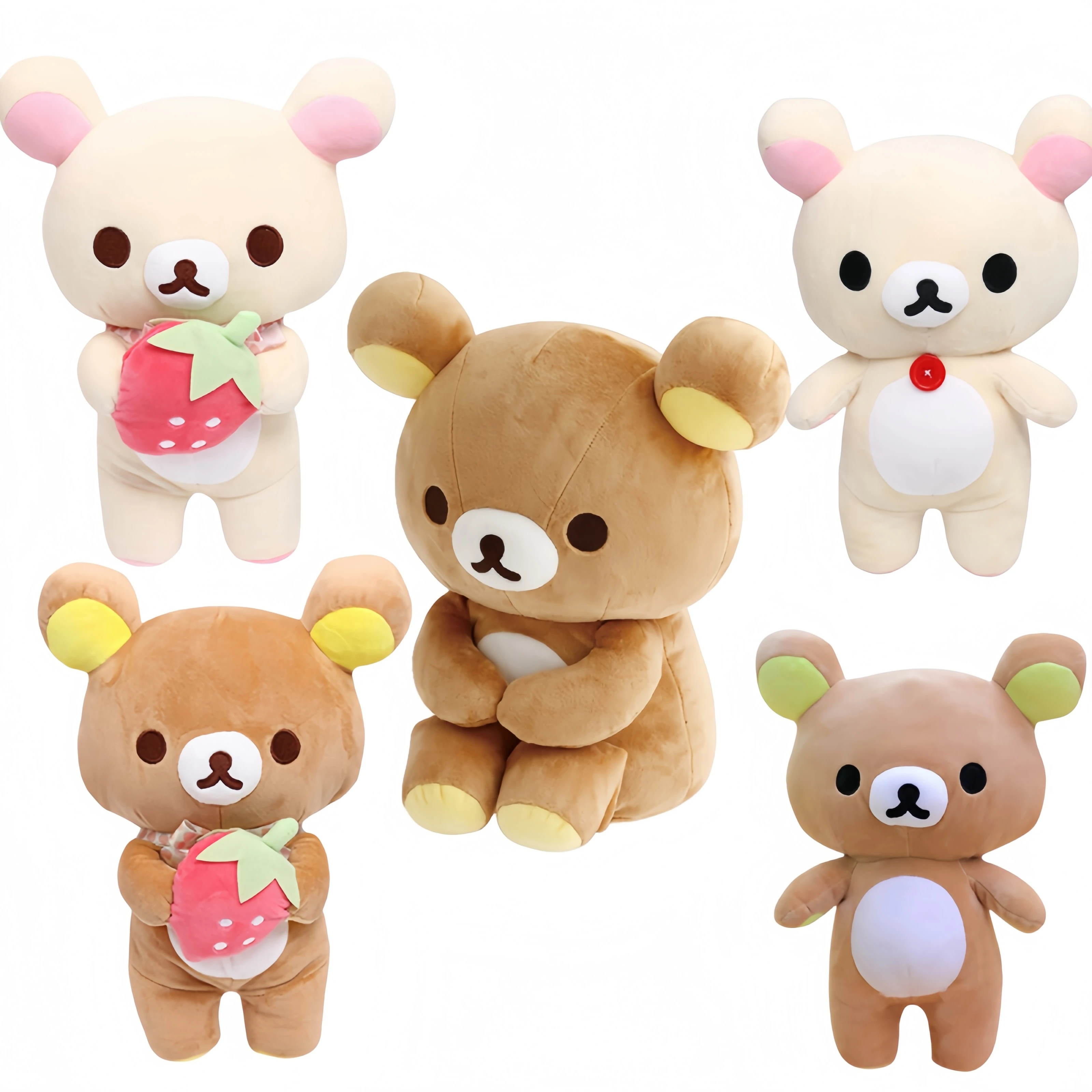 

New Rilakkuma peluches Plush Doll Soft bear Toys Kawaii Room Decor Brown Bear Plushies Cute Couple Bear Xmas Gifts For Girls