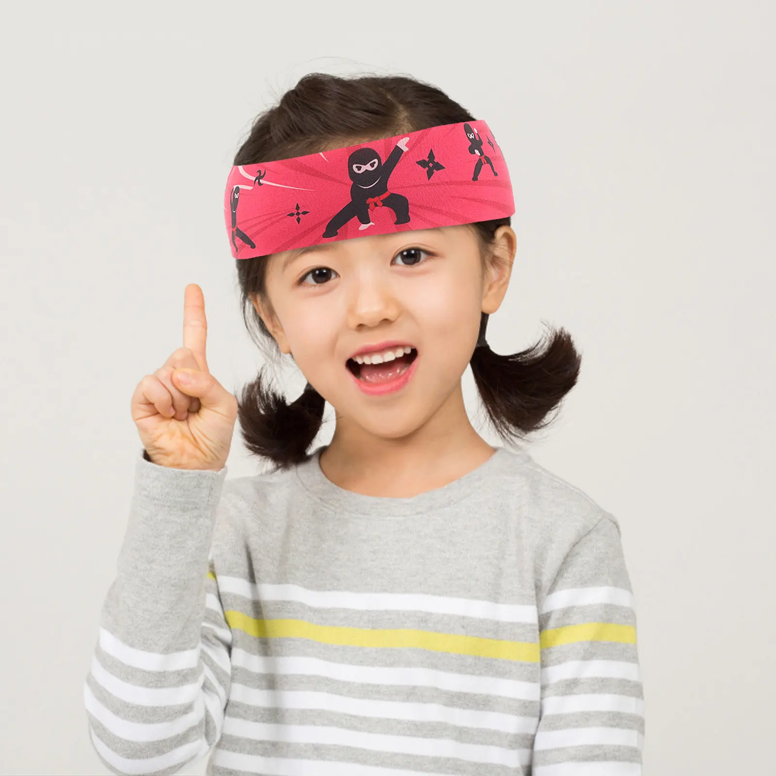 2Pcs Kids Ninja Headbands Adjustable Fabric Comfortable for Karate Birthday Party Supplies Costume Accessories view 5