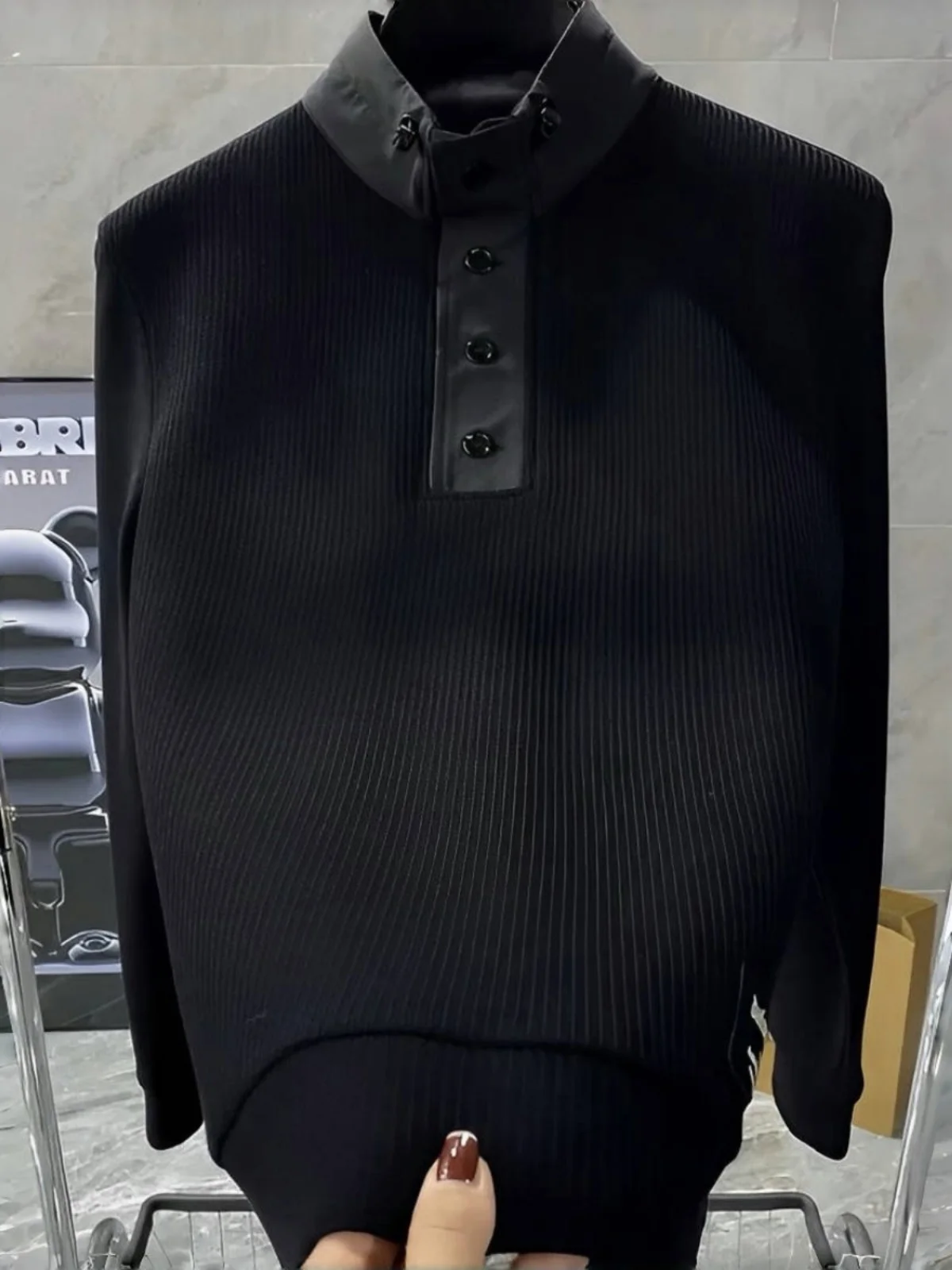 

Мужской вязаный свитшот приталенного кроя, повседневный, деловой, с пэчворком, модный, осенняя новинка, цветной