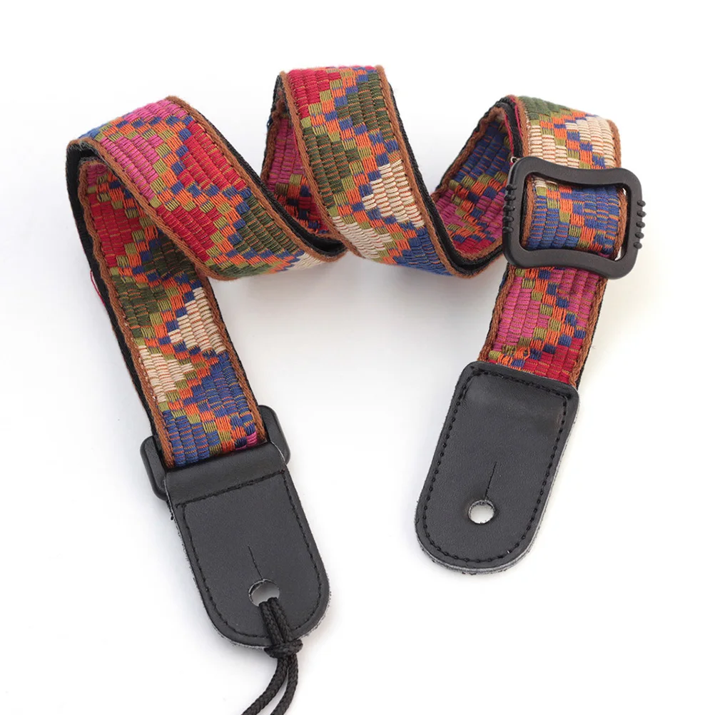 

1 Set Adjustable Ukulele Strap Durable Woven Shoulder Belt Creative Bohemian Design Replacement For Ukulele Accessories Rope