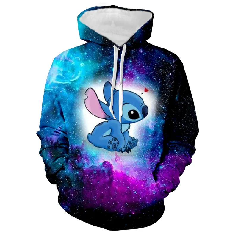 

Autumn new children's hoodie Harajuku trendy brand men and women Mickey Minnie and Stitch cartoon women's casual hoodie ins