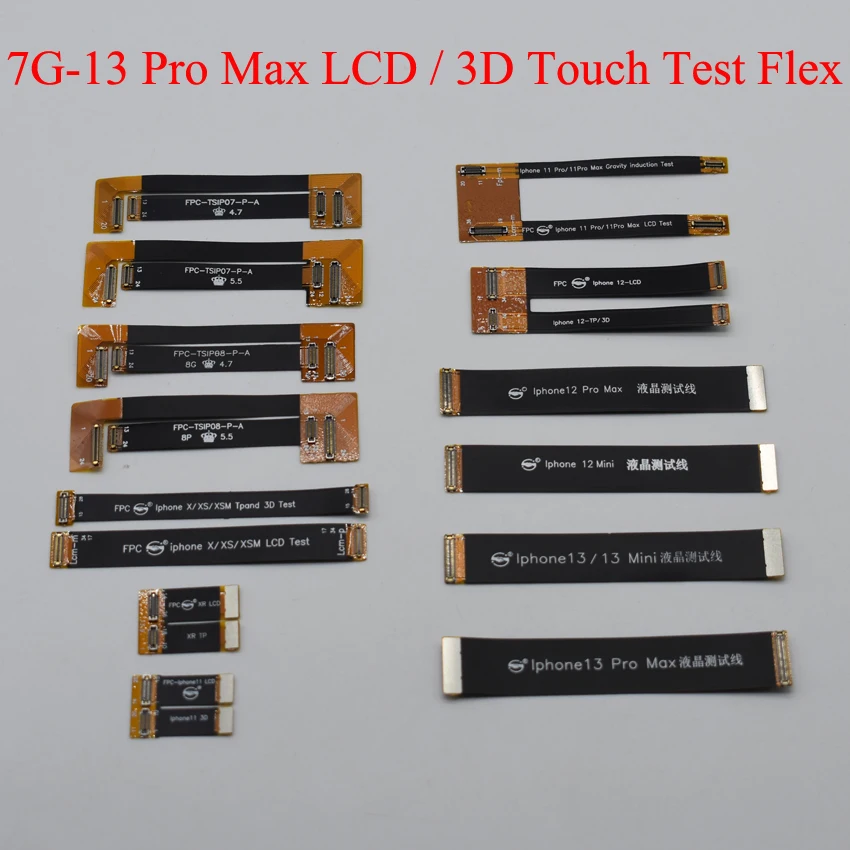 14個フルセットテストlcdディスプレイ3dタッチスクリーン拡張テスターフレックスケーブルiphone-7-8プラスx-xs最大xr-11-12-13プロマックスミニ