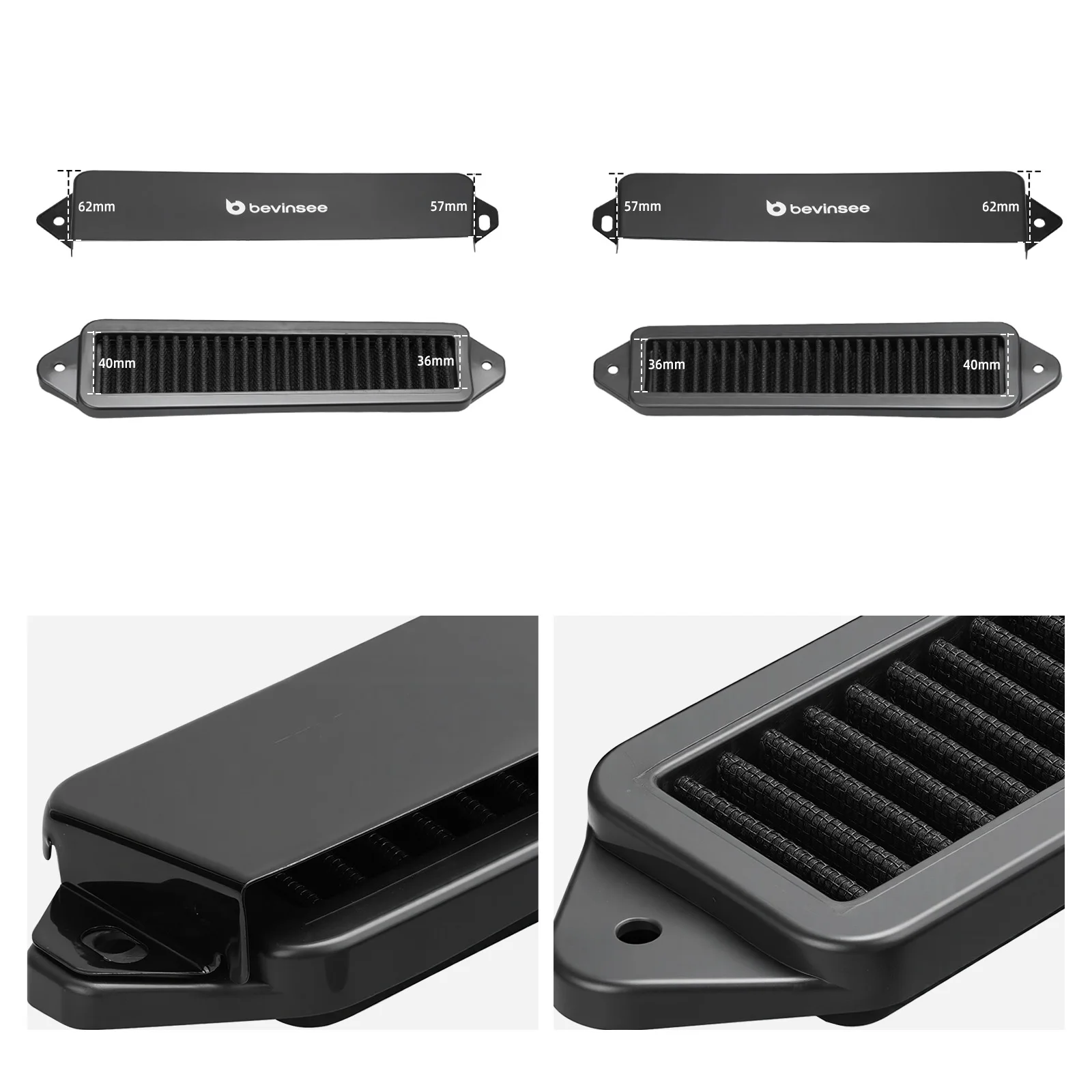 BEVINSEE Innenraumluftfilter & Wetterschutz-Kits für BMW E90 E91 E92 E93 E81 E82 E87 E88 2005-2013, X1 E84 2010-2015 – Detail 2