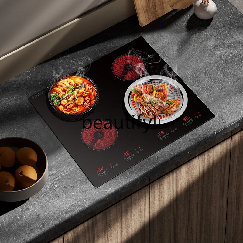 

Multi-head induction cooker Electric ceramic cooker Embedded home commercial four-head high power