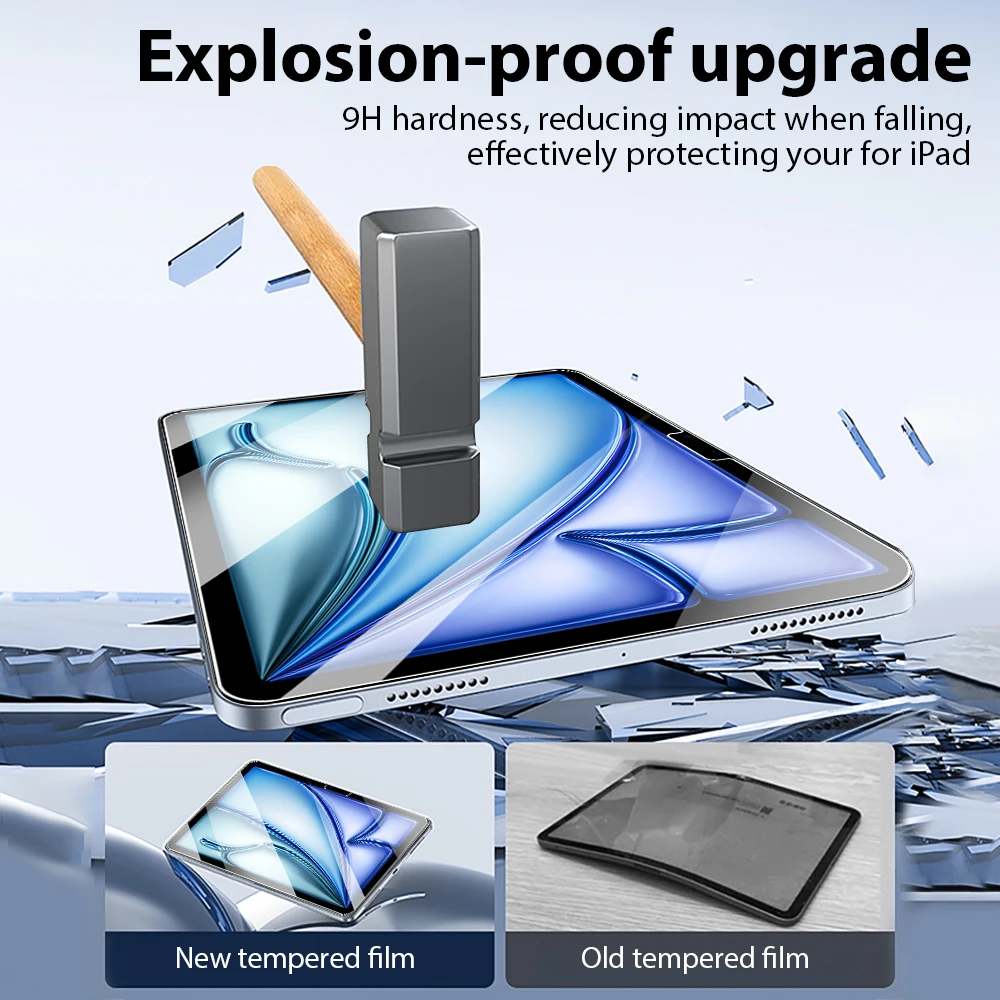 2 قطعة واقي للشاشة من الزجاج المقسى لجهاز iPad A16 Air 13 11 5 4 M3 2025 Pro 12.9 M4 M2 10th الجيل 9th 8th 7th Mini 6 7 Film #4