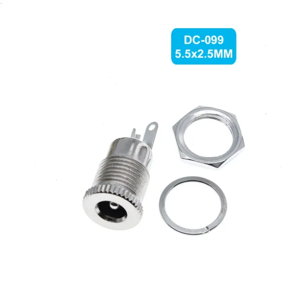 DC099 Metal Power Socket High Current 5.5*2.1mm 5.5X2.5mm Female Panel Mount Connector