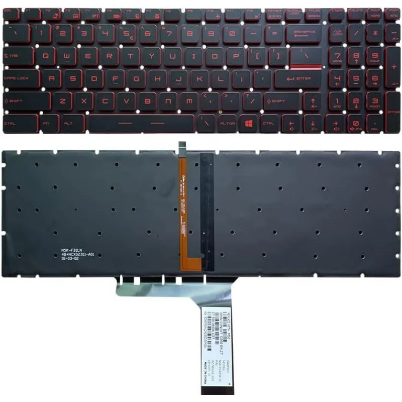

Новая клавиатура LL+ для MSI GL65 9RC 9SC 9SD 9SE Leopard 10SDR 10SER 10SFR, американская раскладка, красная подсветка
