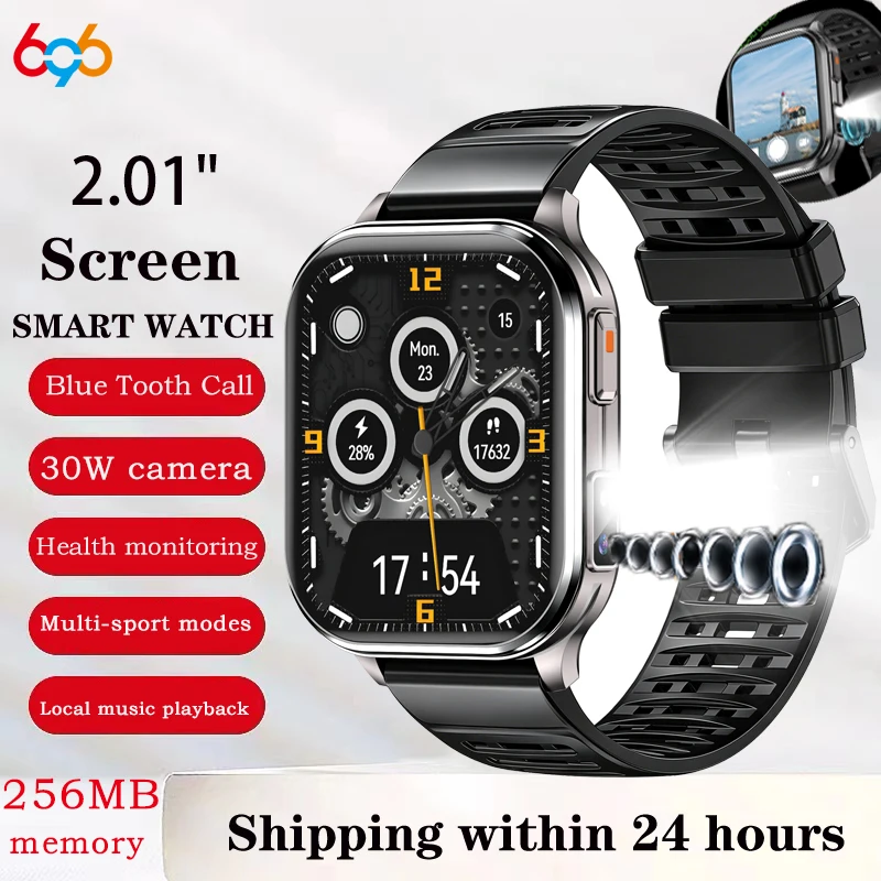 

2.01" Smart Sports Watches 30W Camera Take A Photo Video Recording Local Music Blue Tooth Call Health Waterproof Smartwatch