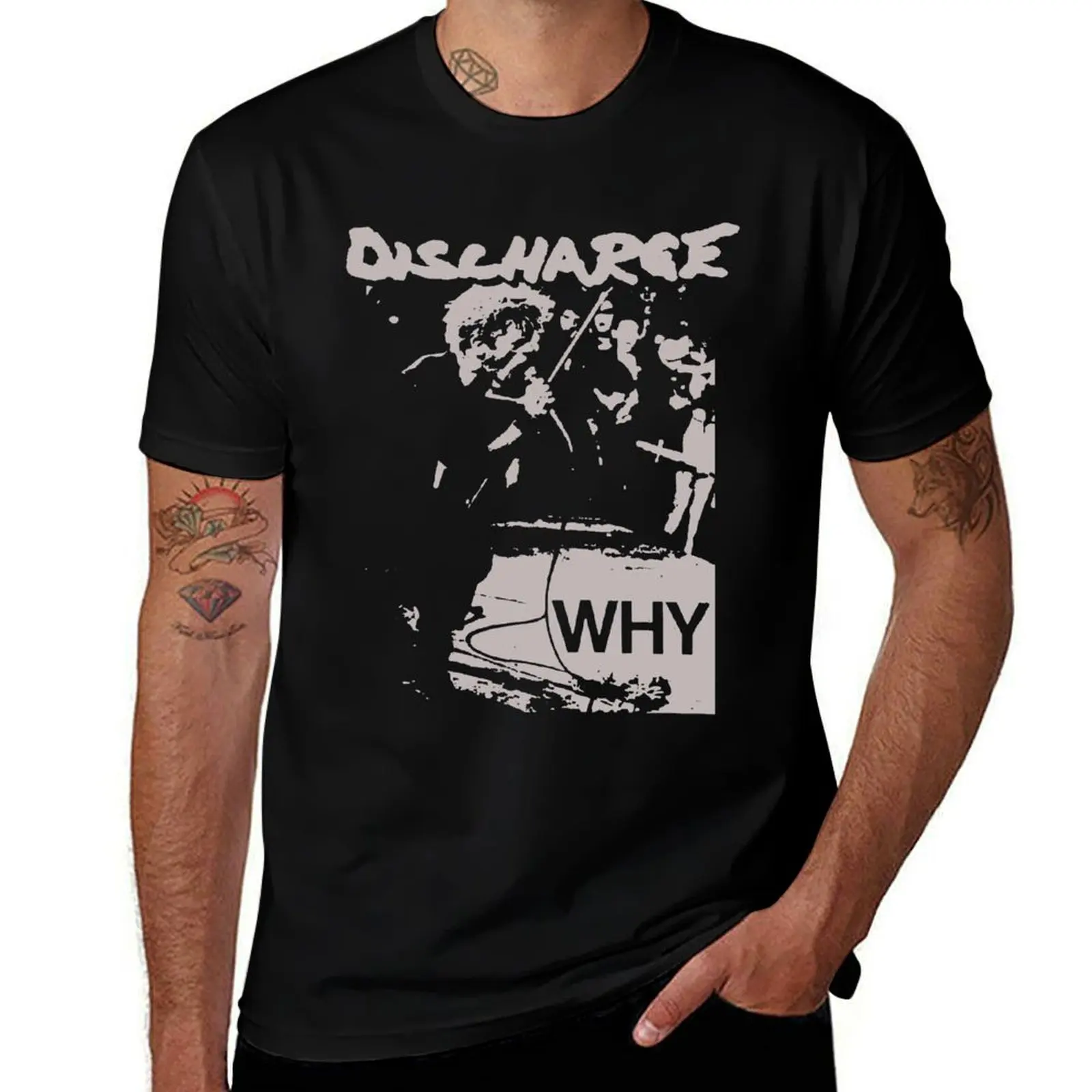 Discharge - Live - WHY T-Shirt Anti-Fade Casual Tee Shirt